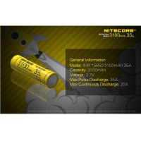 Nitecore 18650 Li-ion akku elem 3100mAh 35A / 2db