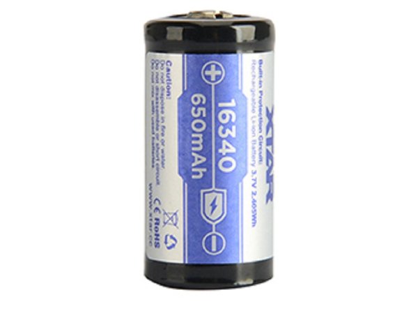 Xtar 16340 650mAh Li-ion 3,7V, védett